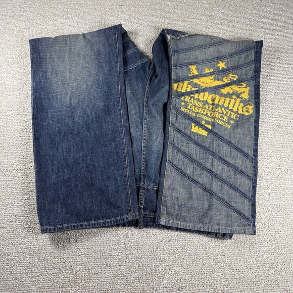 Akademiks Baggy Wide Leg Blue Hip-Hop Jeans Men’s Size 40 x 33 - Picture 2 of 7